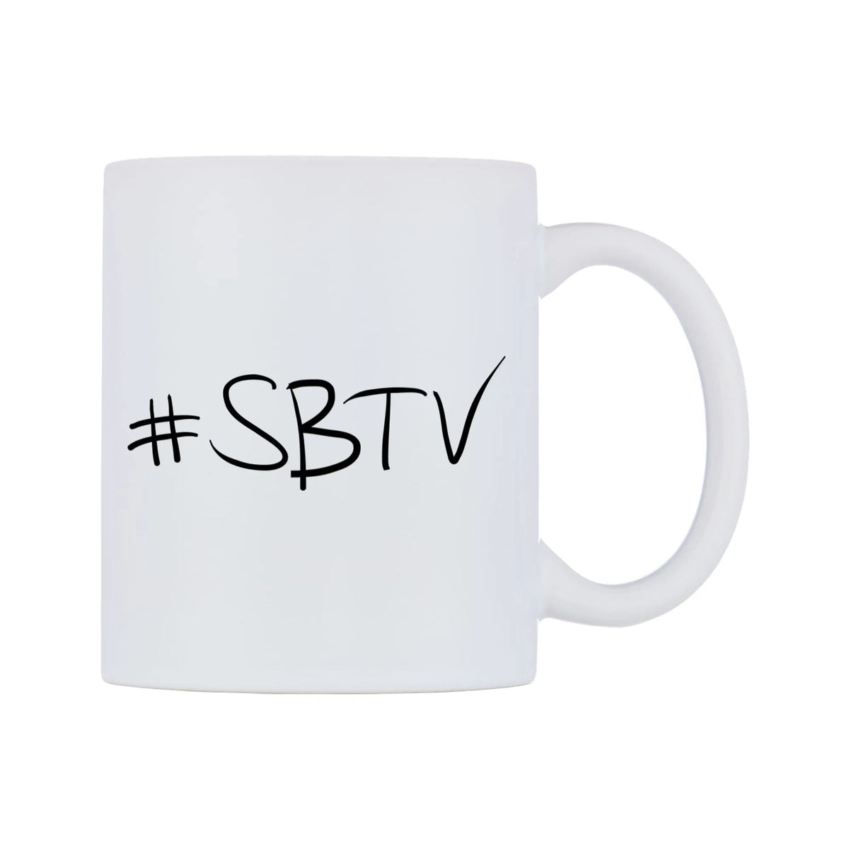 SBTV Mug — mug, left side, on a white background