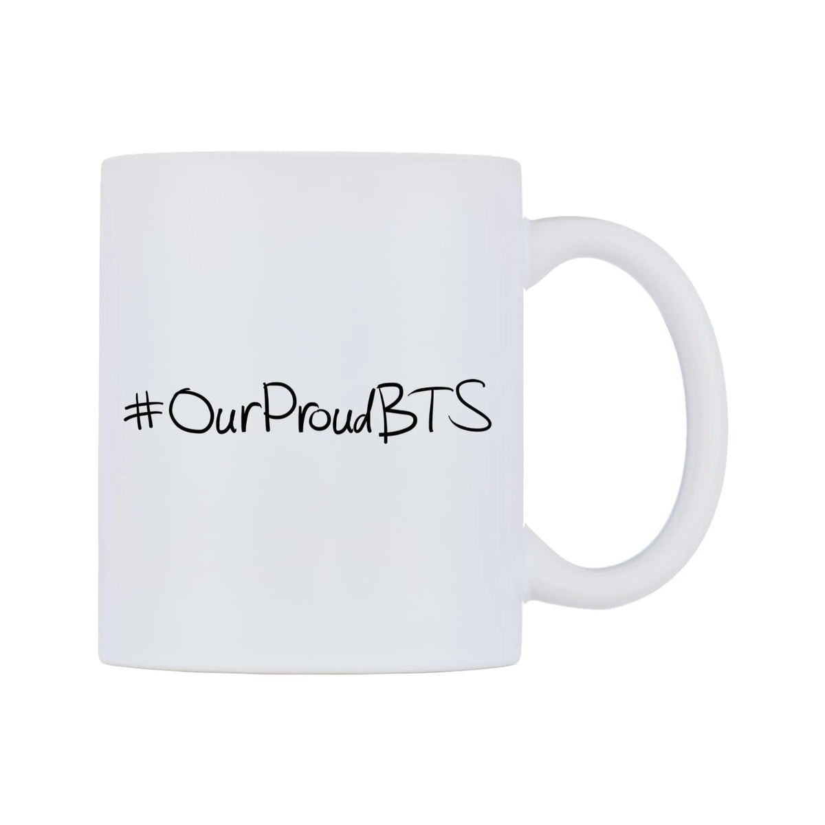 OurProudBTS Mug — mug, left side, on a white background