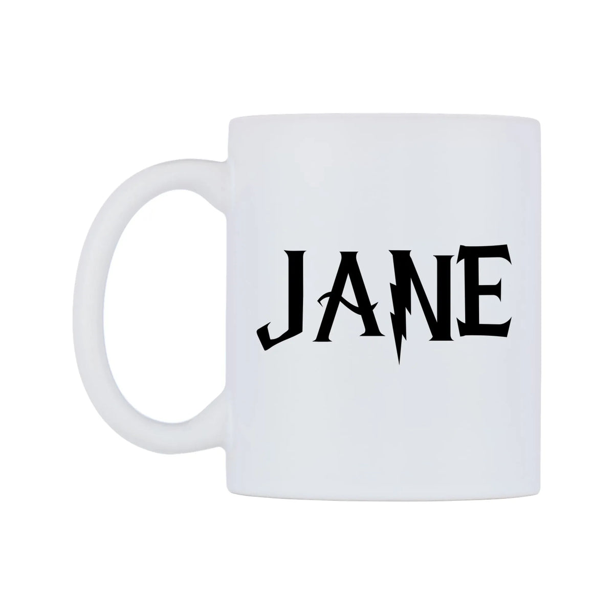 Jane - Wizard Themed Mug — white 11oz gloss mug, right side, on a white background