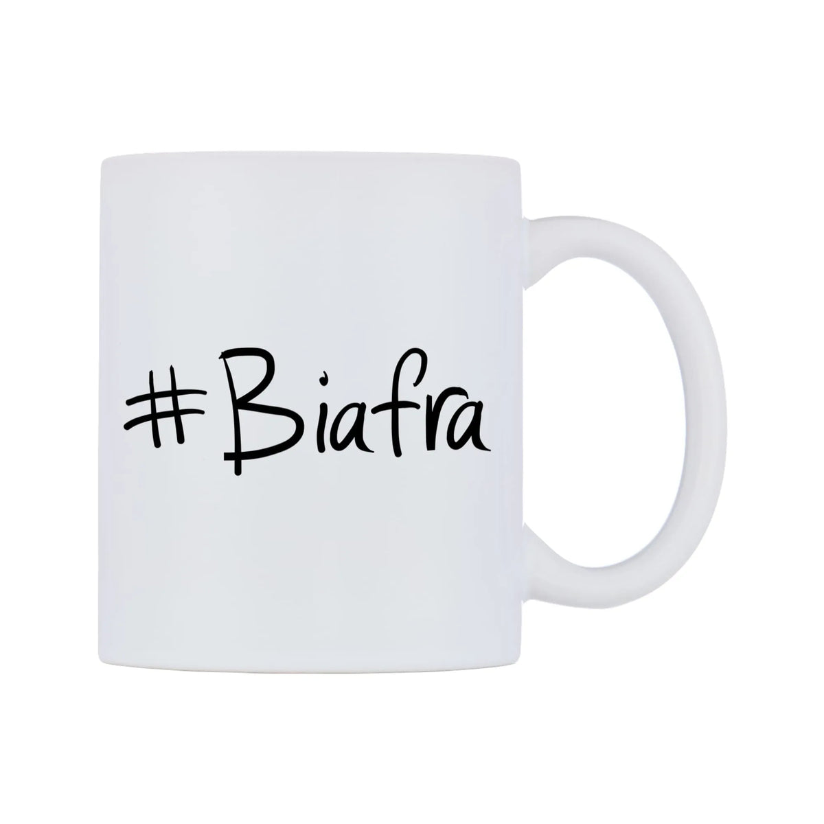 Biafra Mug — mug, left side, on a white background