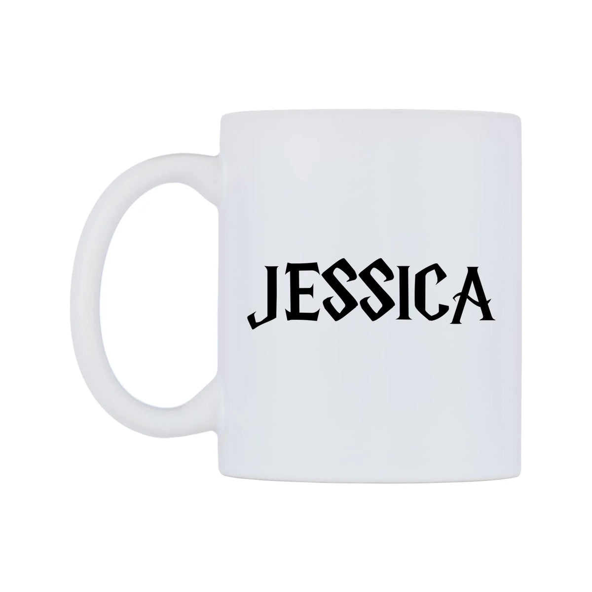 Jessica - Wizard Themed Mug — white 11oz gloss mug, right side, on a white background