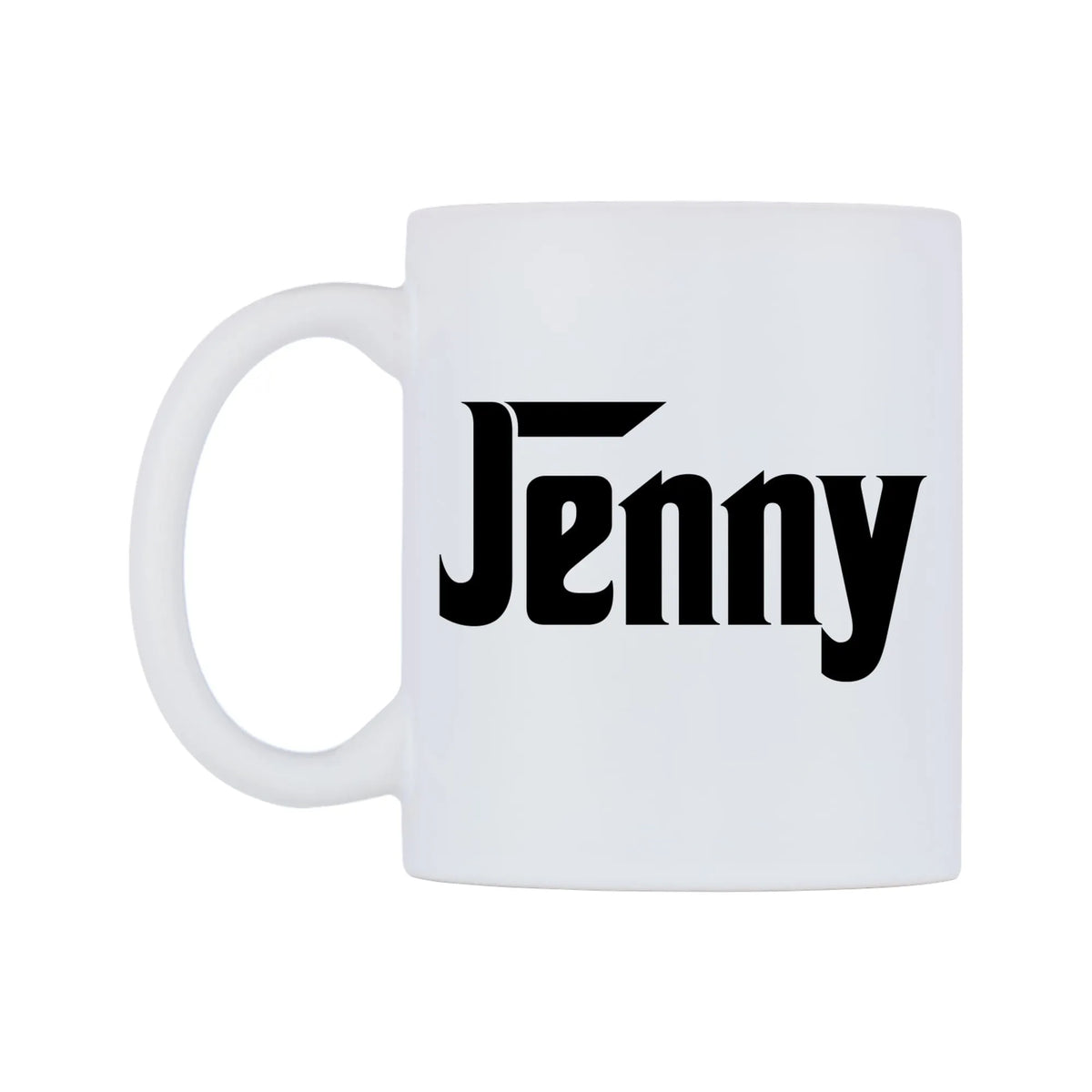 Jenny - Godfather Themed Mug — white 11oz gloss mug, right side, on a white background