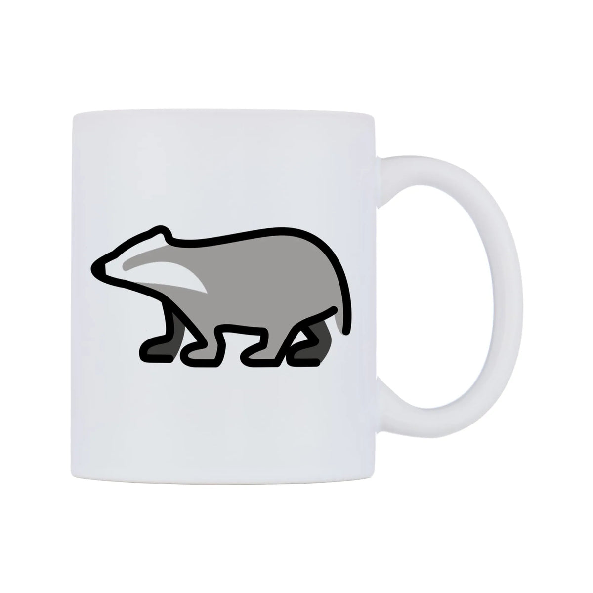 Badger Emoji Mug — mug, left side, on a white background