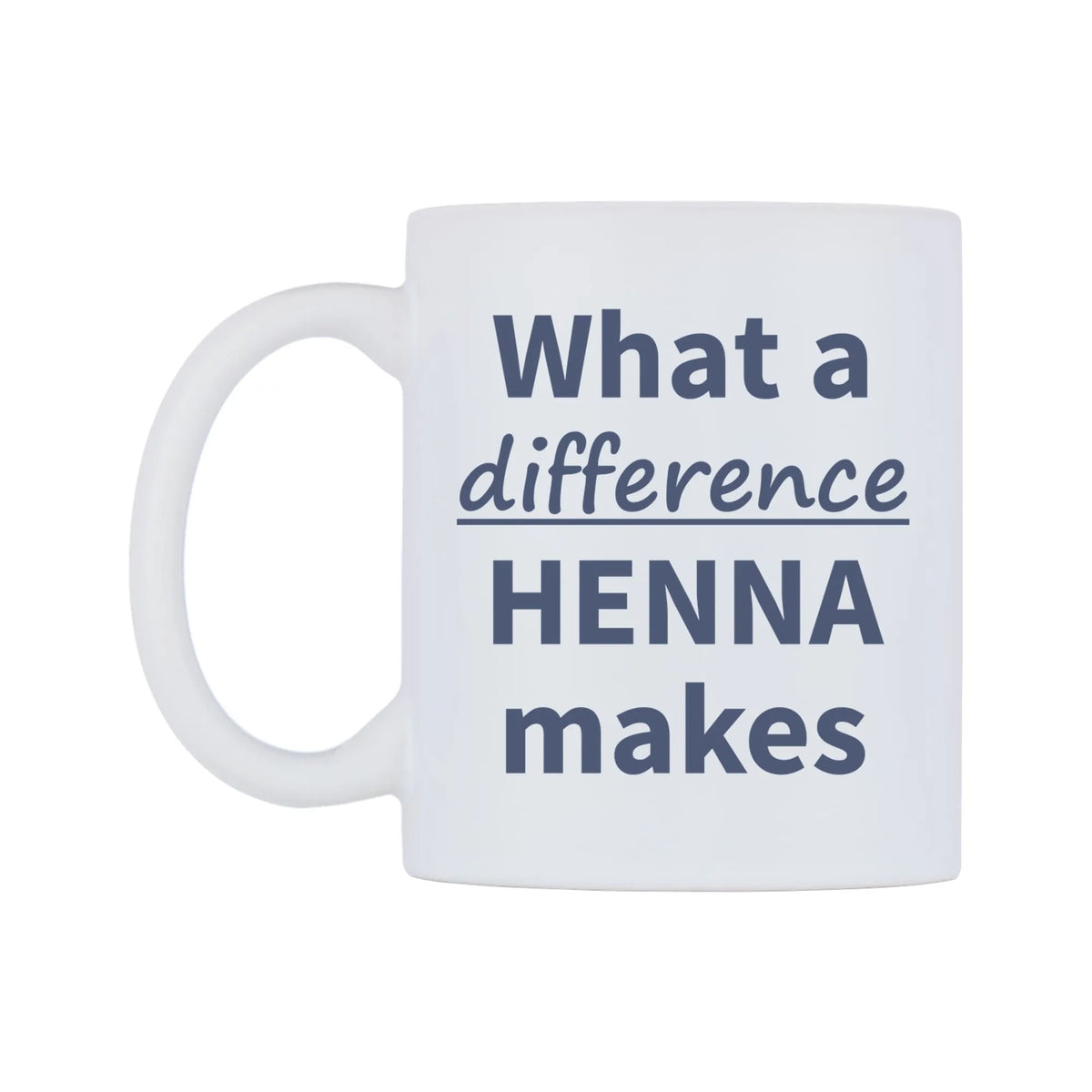 What a difference HENNA makes Mug — mug, right side, on a white background