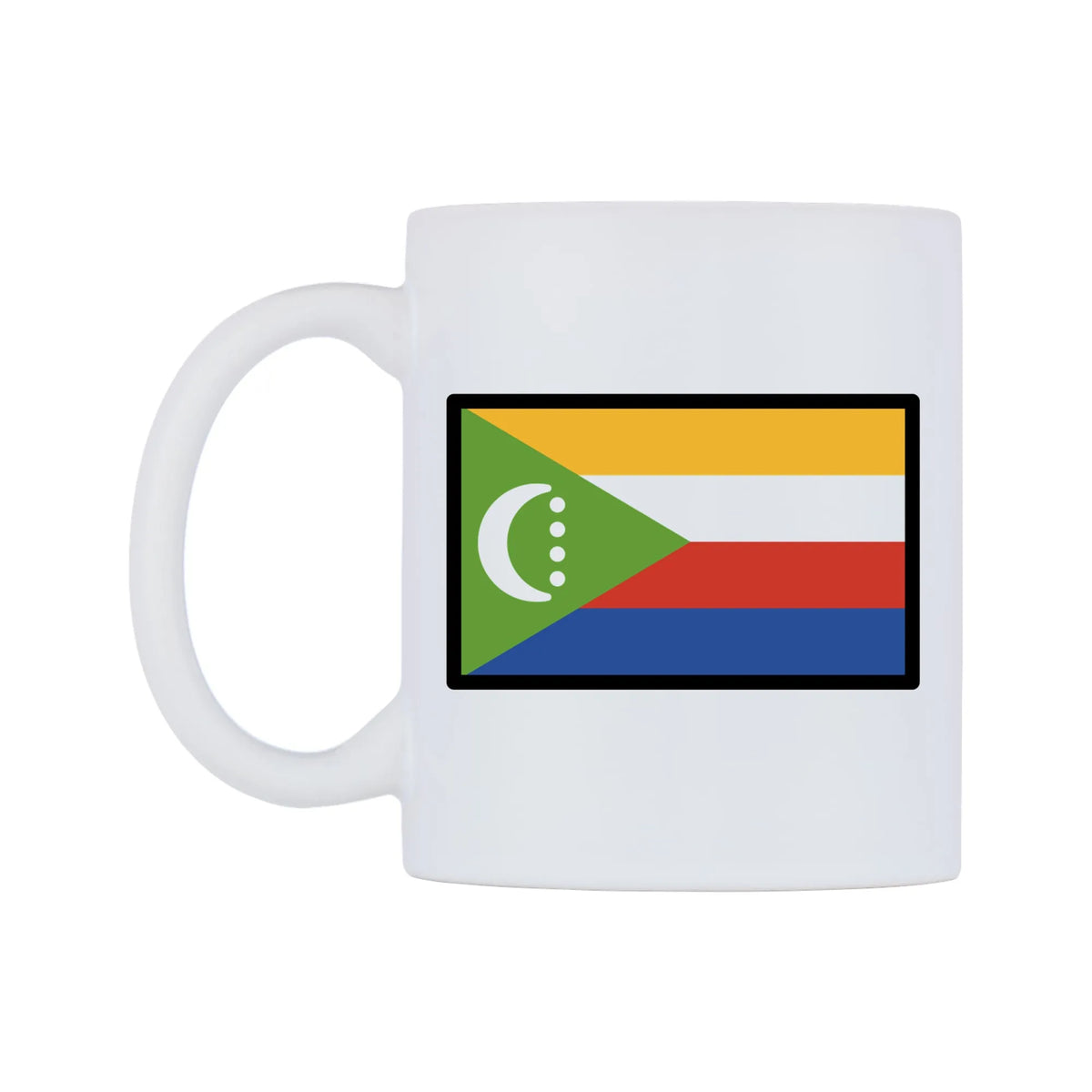 Comoros Flag Emoji Mug — mug, right side, on a white background