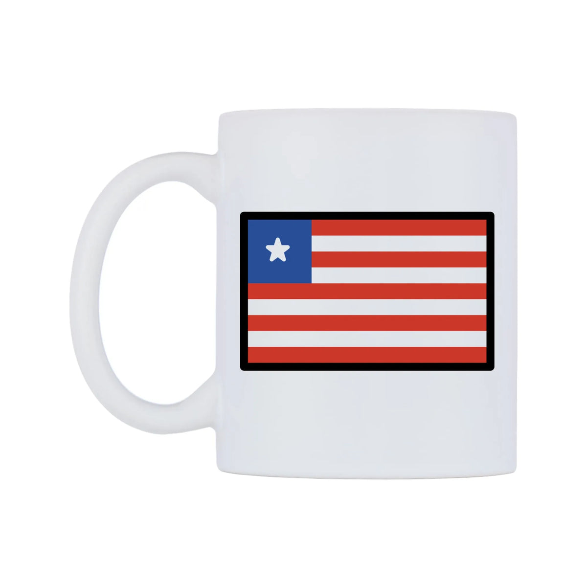 Liberia Flag Emoji Mug — mug, right side, on a white background