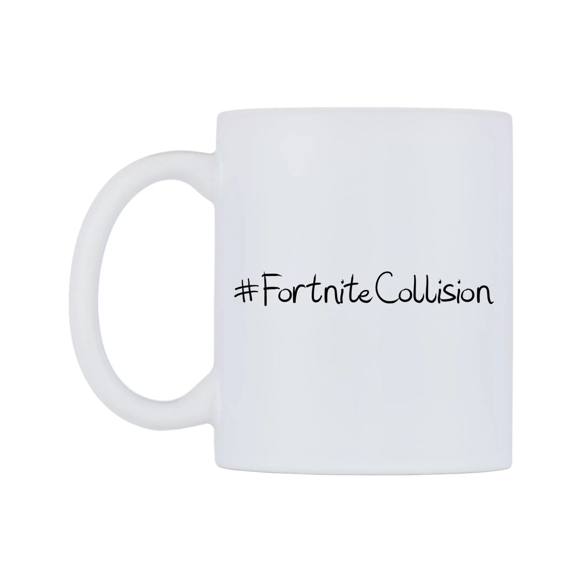 FortniteCollision Mug — mug, right side, on a white background