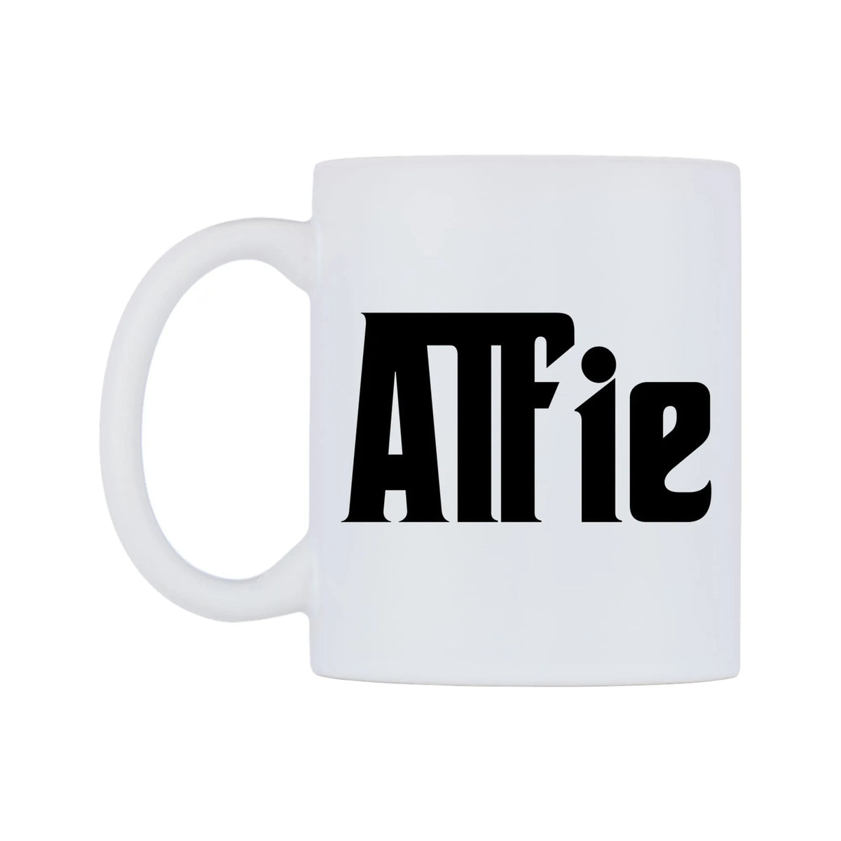 Alfie - Godfather Themed Mug — white 11oz gloss mug, right side, on a white background