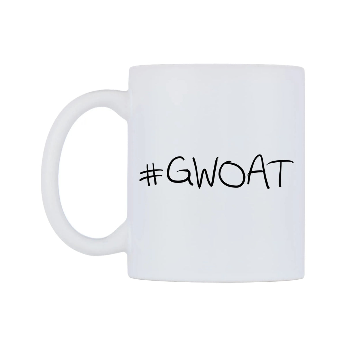 GWOAT Mug — mug, right side, on a white background