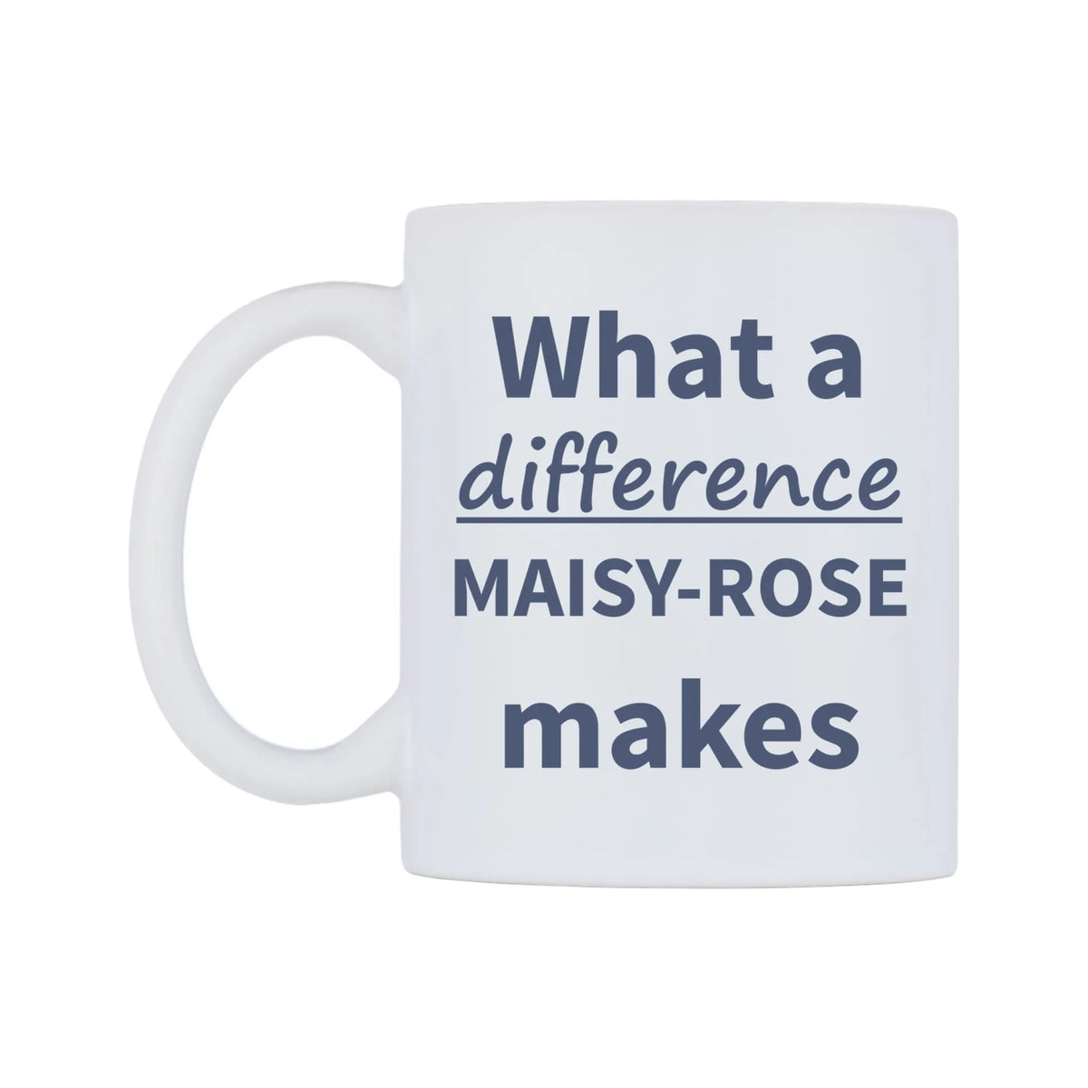 What a difference MAISY-ROSE makes Mug — mug, right side, on a white background
