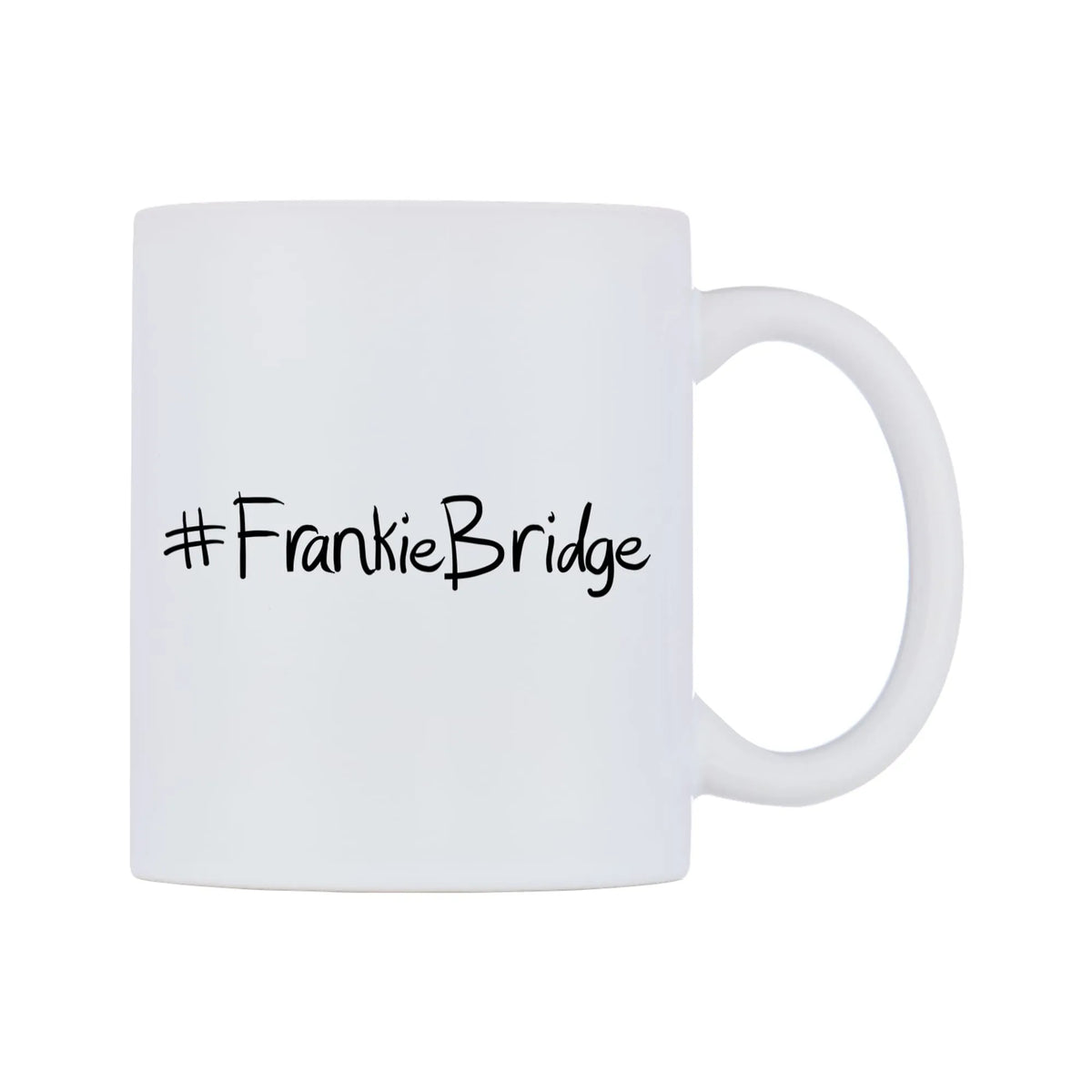 FrankieBridge Mug — mug, left side, on a white background