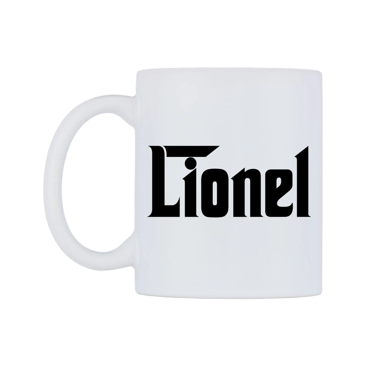 Lionel - Godfather Themed Mug — white 11oz gloss mug, right side, on a white background
