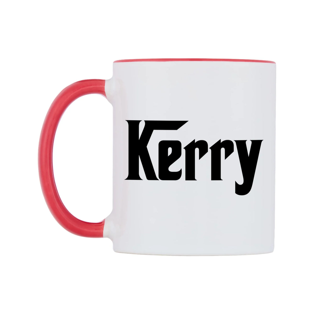 Kerry - Godfather Themed Mug — white 11oz gloss mug with a red inside and handle, right side, on a white background