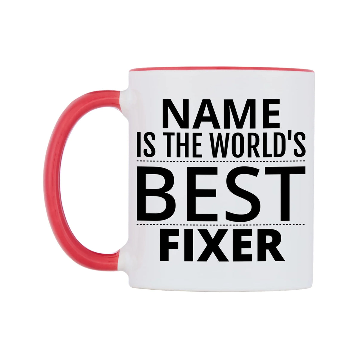 Imaginary Friends are People Too! Mug — white 11oz gloss mug with a red inside and handle, right side, on a white background