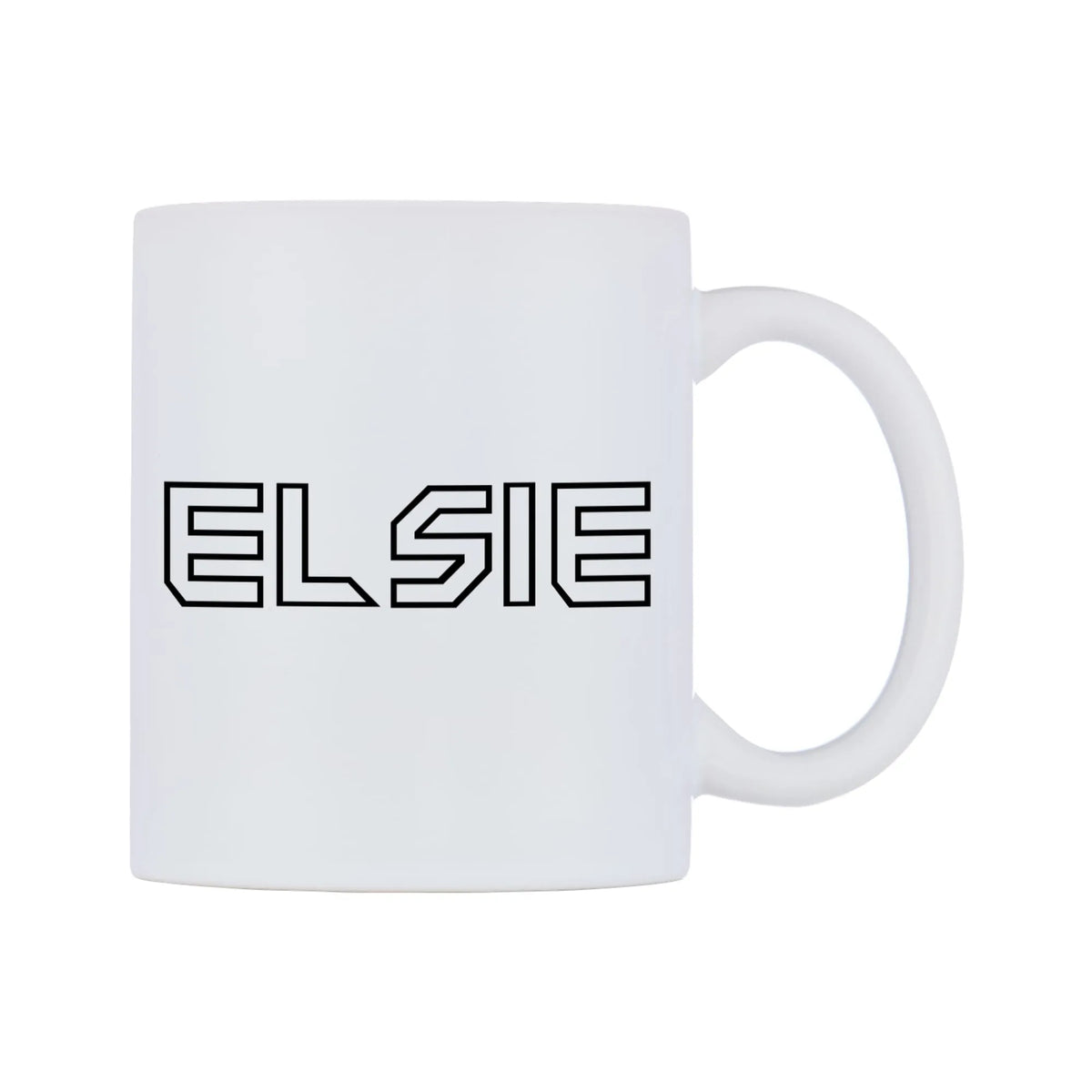 Elsie - Iron Maiden Themed Mug — white 11oz gloss mug, left side, on a white background