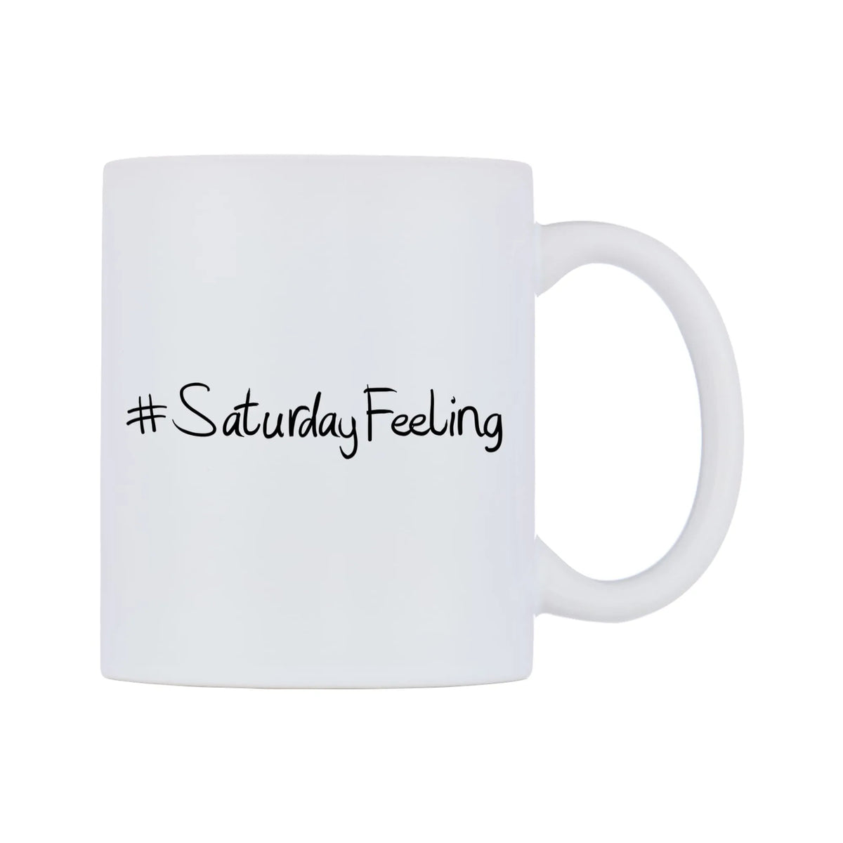 SaturdayFeeling Mug — mug, left side, on a white background