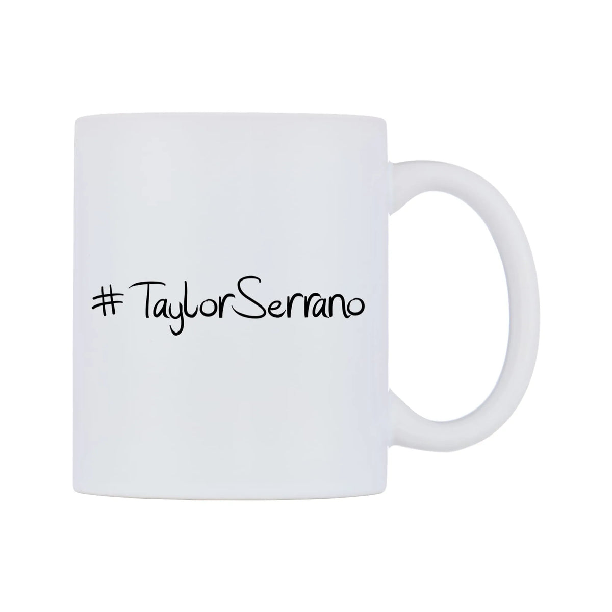 TaylorSerrano Mug — mug, left side, on a white background