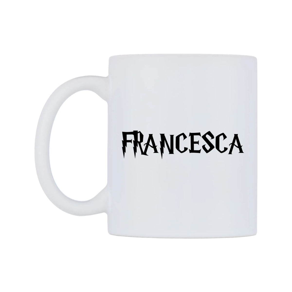 Francesca - Wizard Themed Mug — white 11oz gloss mug, right side, on a white background