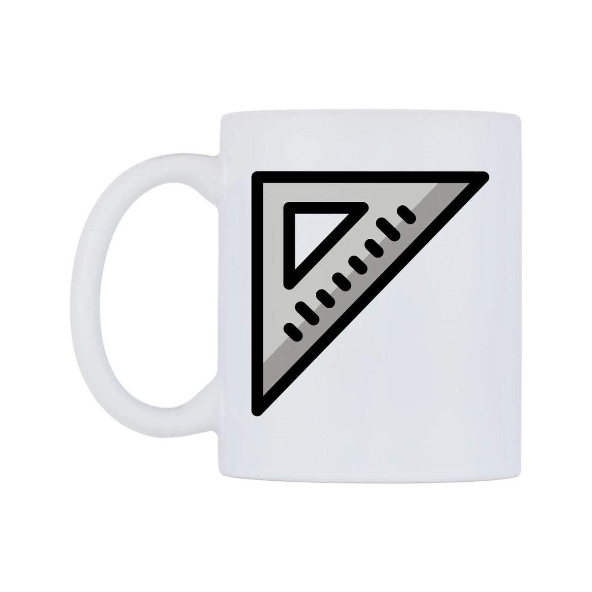 Triangular Ruler Emoji Mug — mug, right side, on a white background