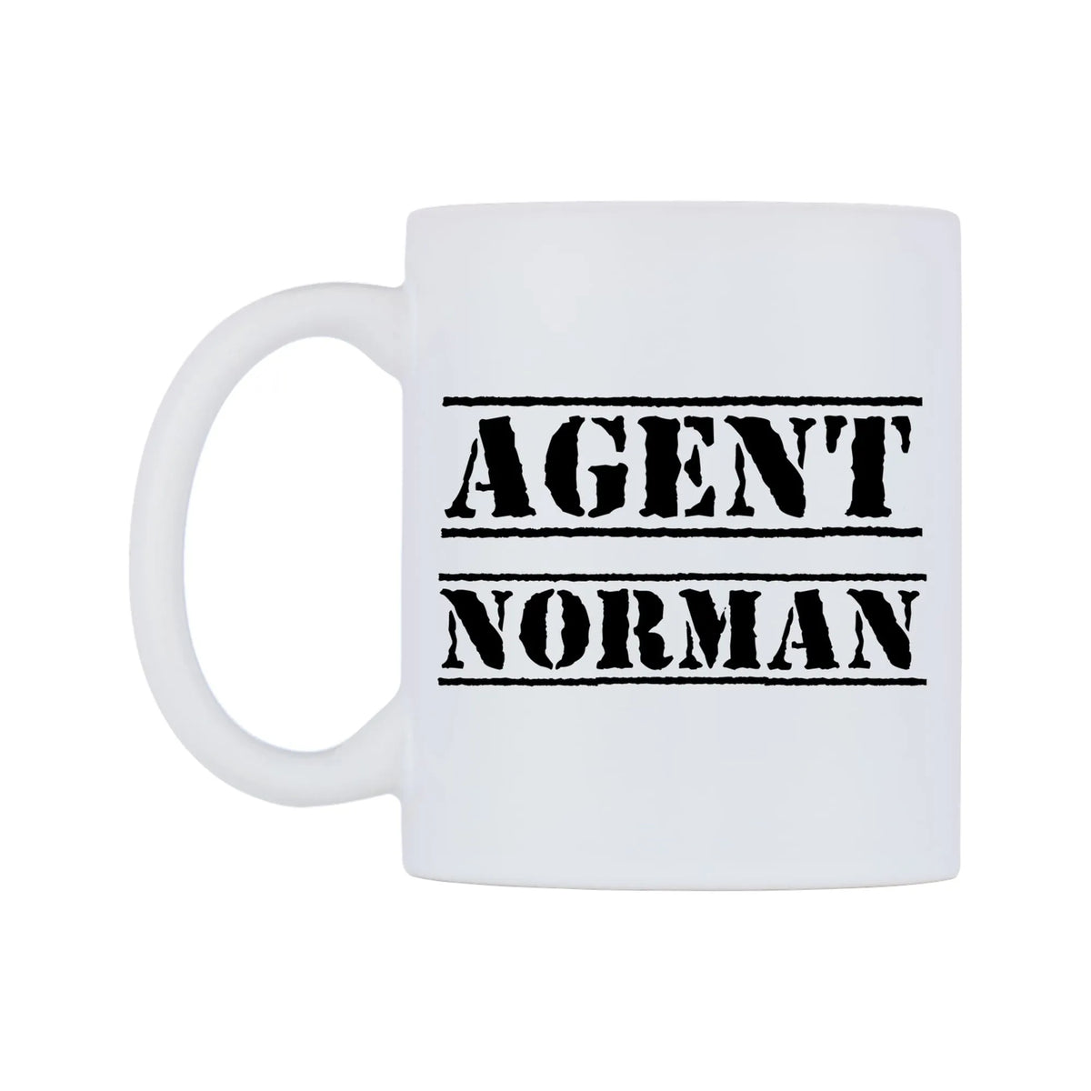 Agent Norman Mug — mug, right side, on a white background