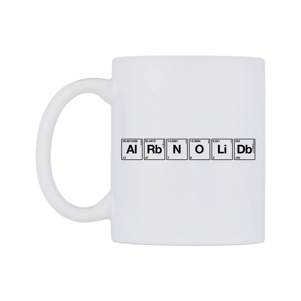 Arnold - Chemistry Themed Mug — mug, right side, on a white background