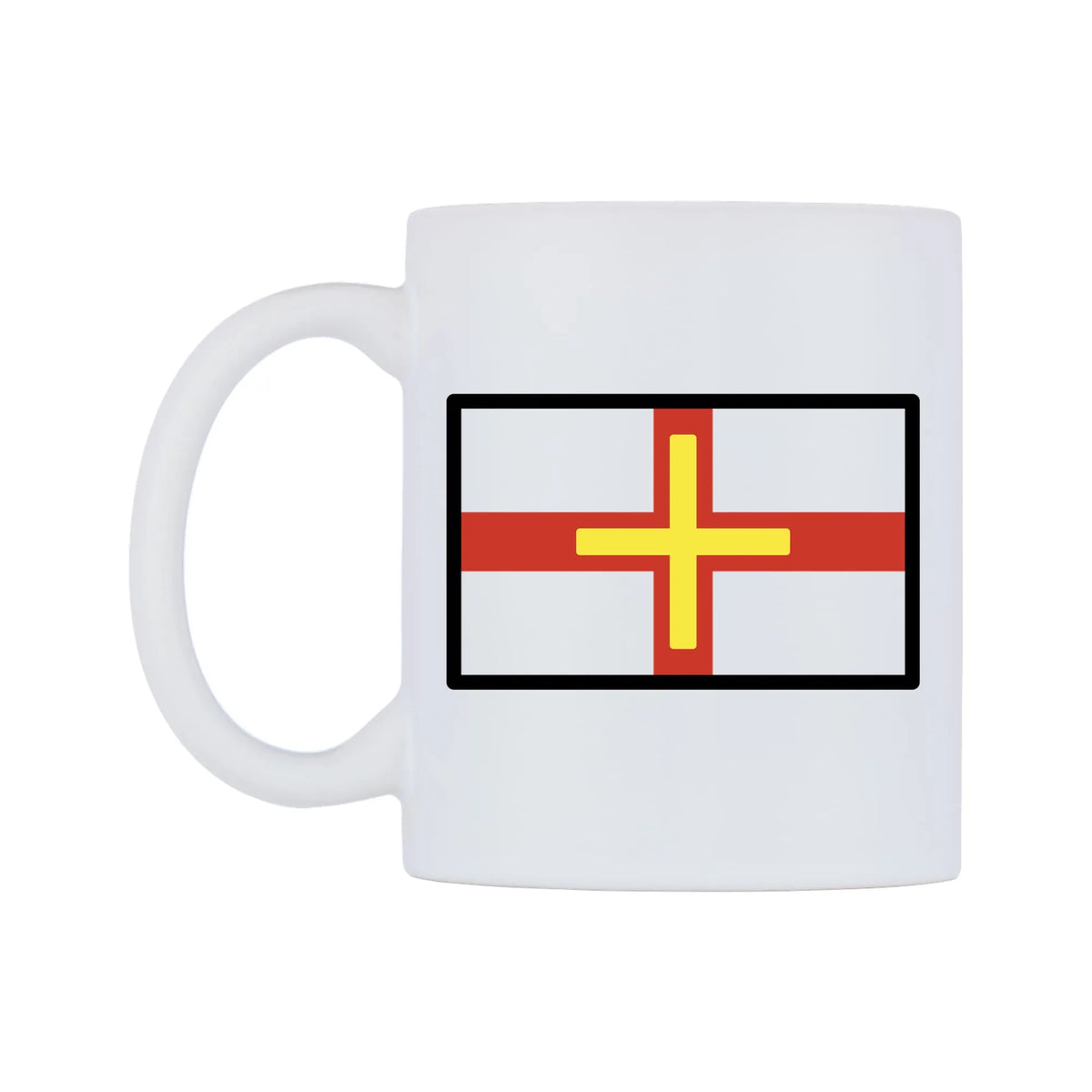 Guernsey Flag Emoji Mug — mug, right side, on a white background