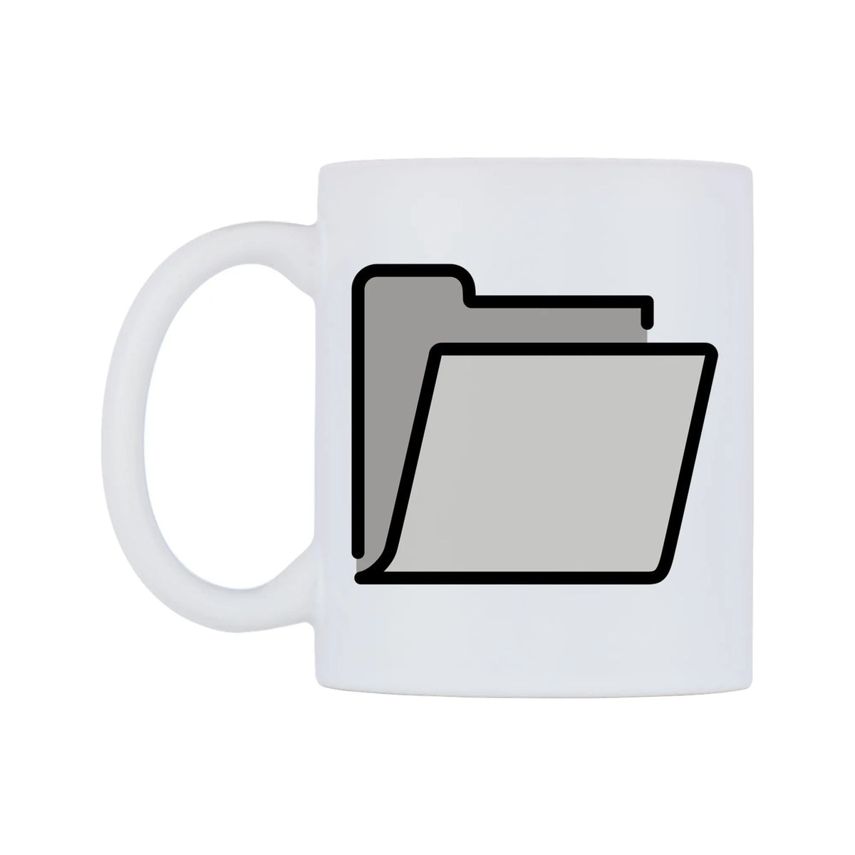 Open File Folder Emoji Mug — mug, right side, on a white background
