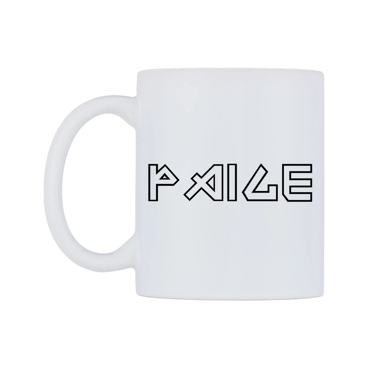 Paige - Iron Maiden Themed Mug — white 11oz gloss mug, right side, on a white background