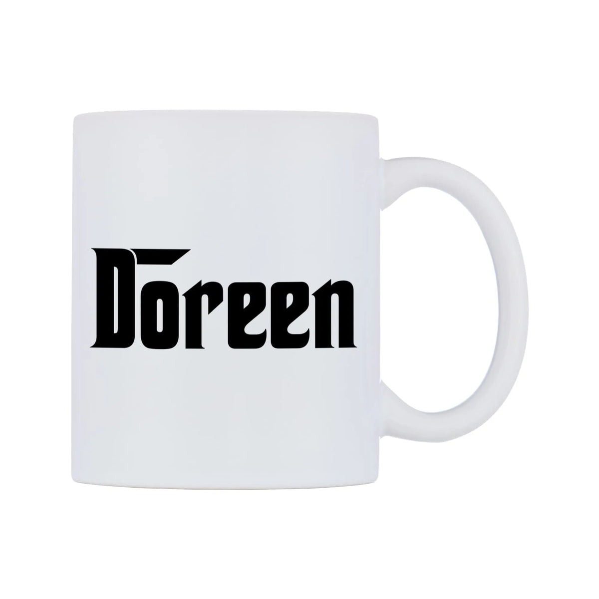 Doreen - Godfather Themed Mug — white 11oz gloss mug, left side, on a white background