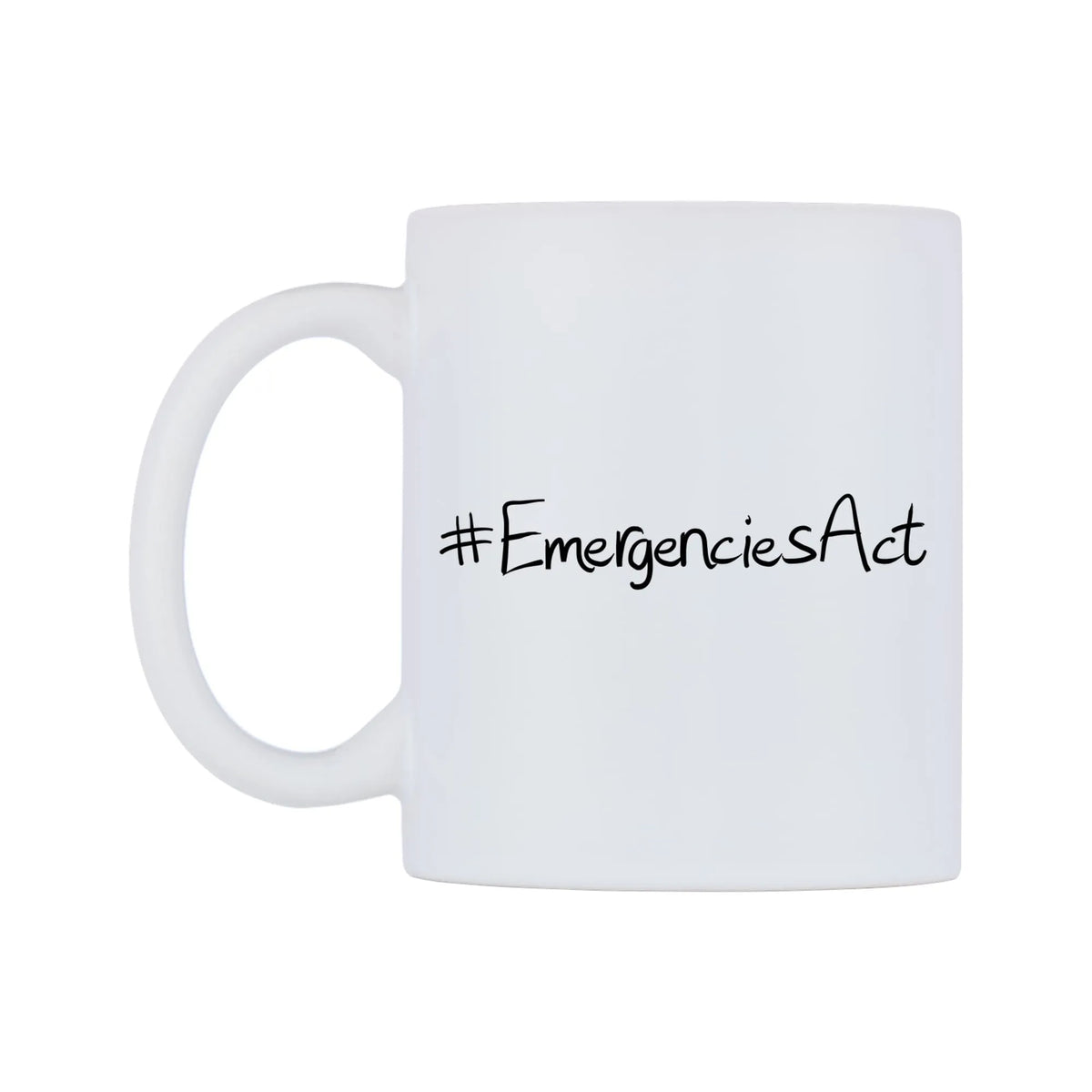 EmergenciesAct Mug — mug, right side, on a white background