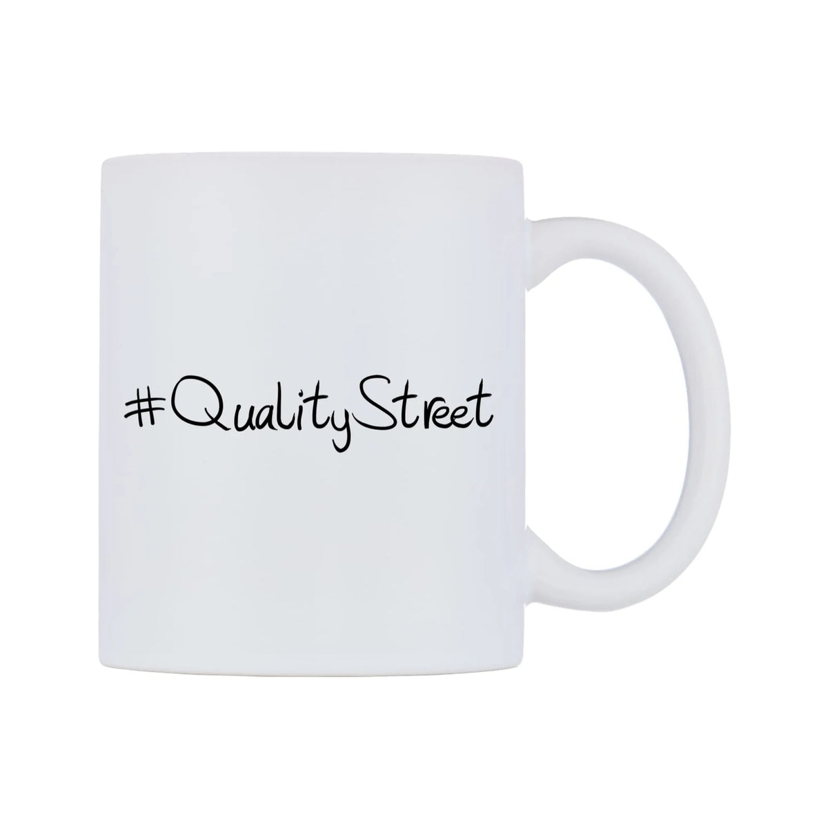 QualityStreet Mug — mug, left side, on a white background