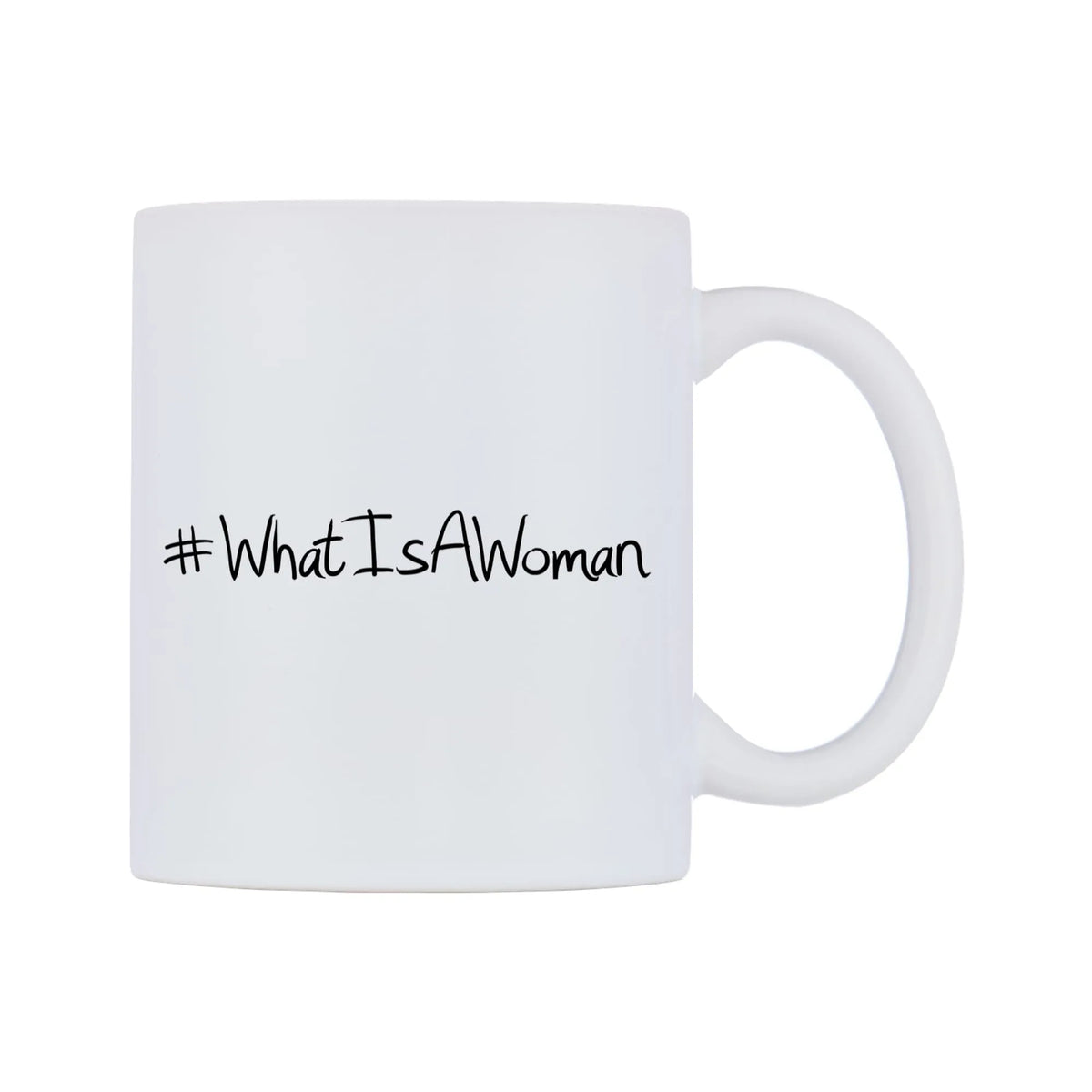 WhatIsAWoman Mug — mug, left side, on a white background