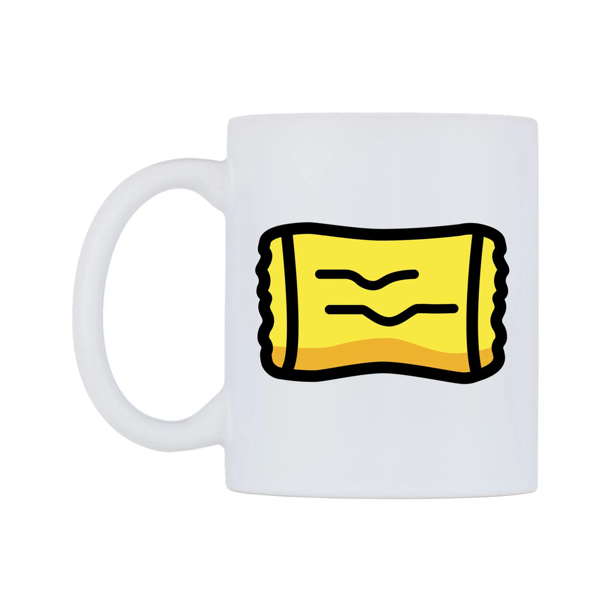 Maultasche Emoji Mug — mug, right side, on a white background