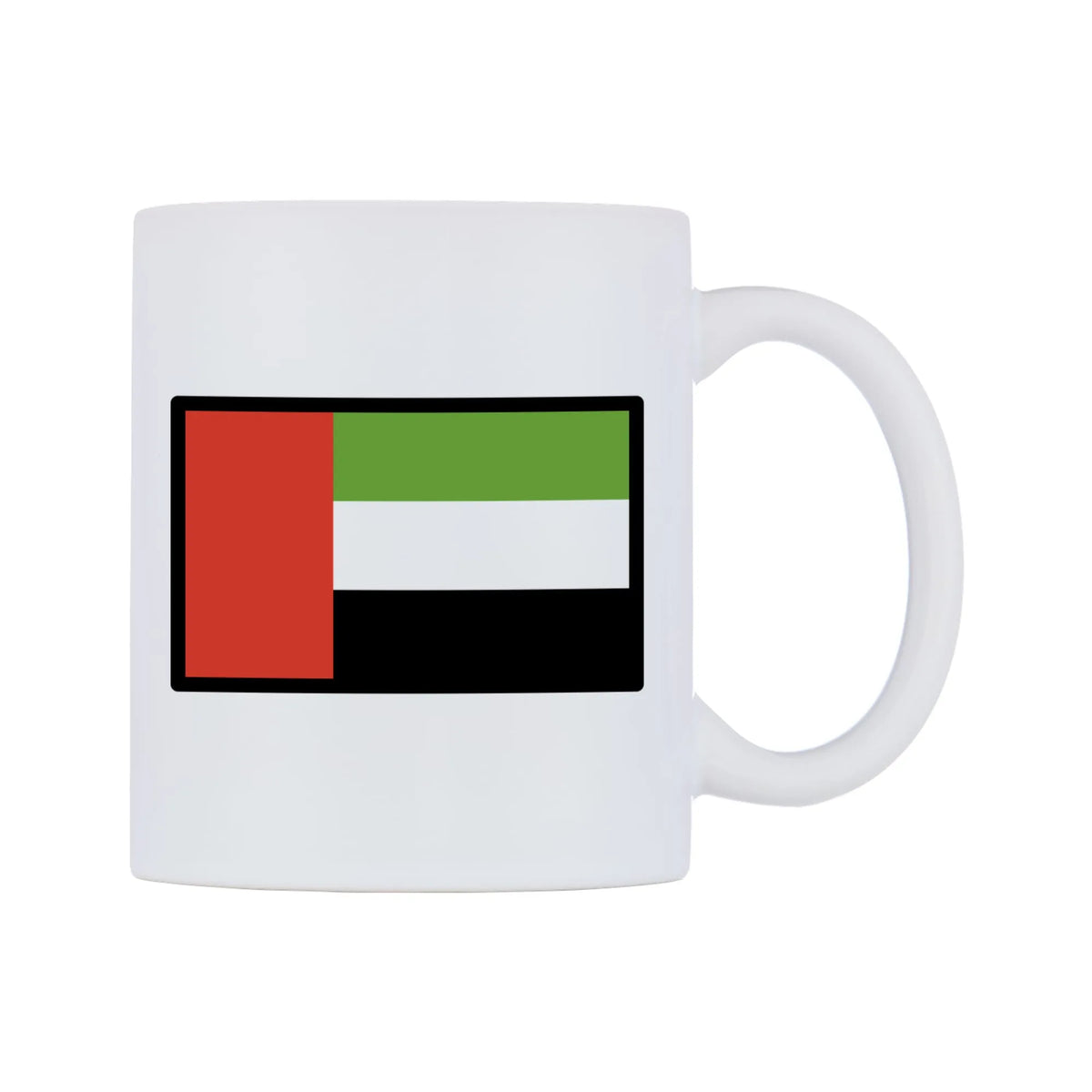 United Arab Emirates Flag Emoji Mug — mug, left side, on a white background
