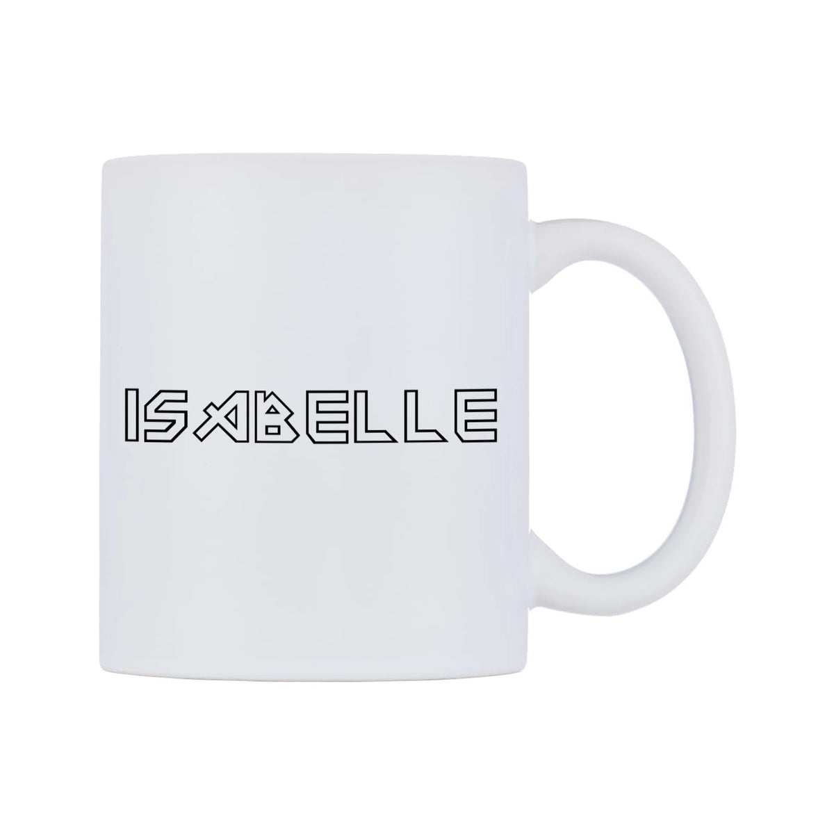 Isabelle - Iron Maiden Themed Mug — white 11oz gloss mug, left side, on a white background