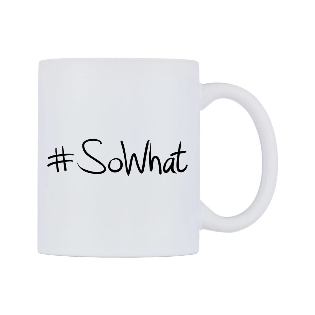SoWhat Mug — mug, left side, on a white background