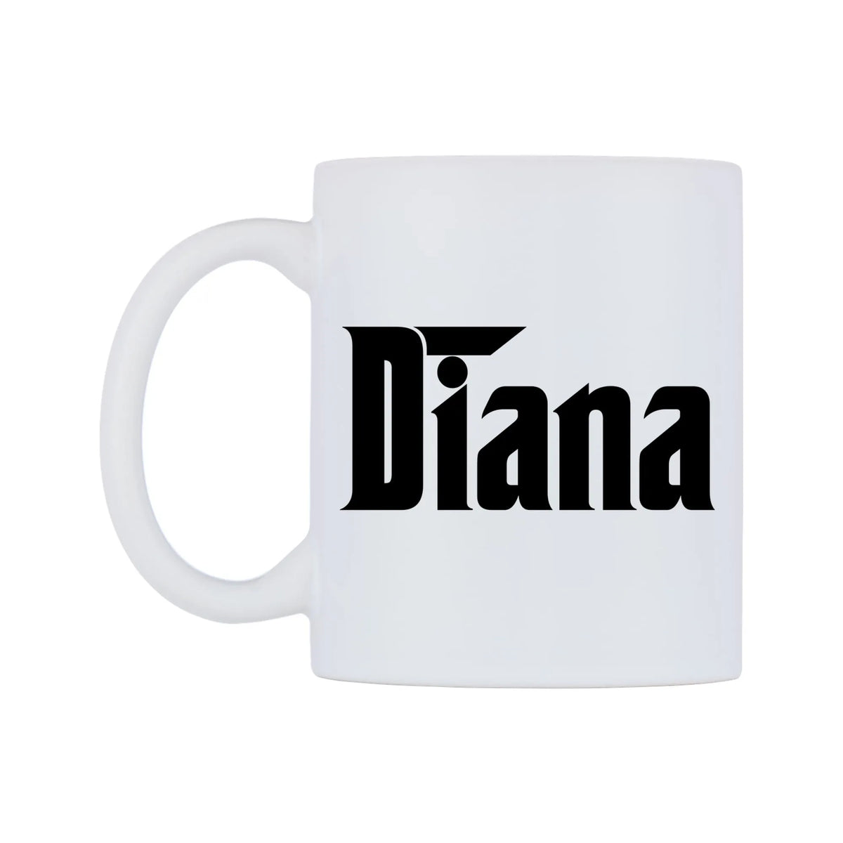 Diana - Godfather Themed Mug — white 11oz gloss mug, right side, on a white background