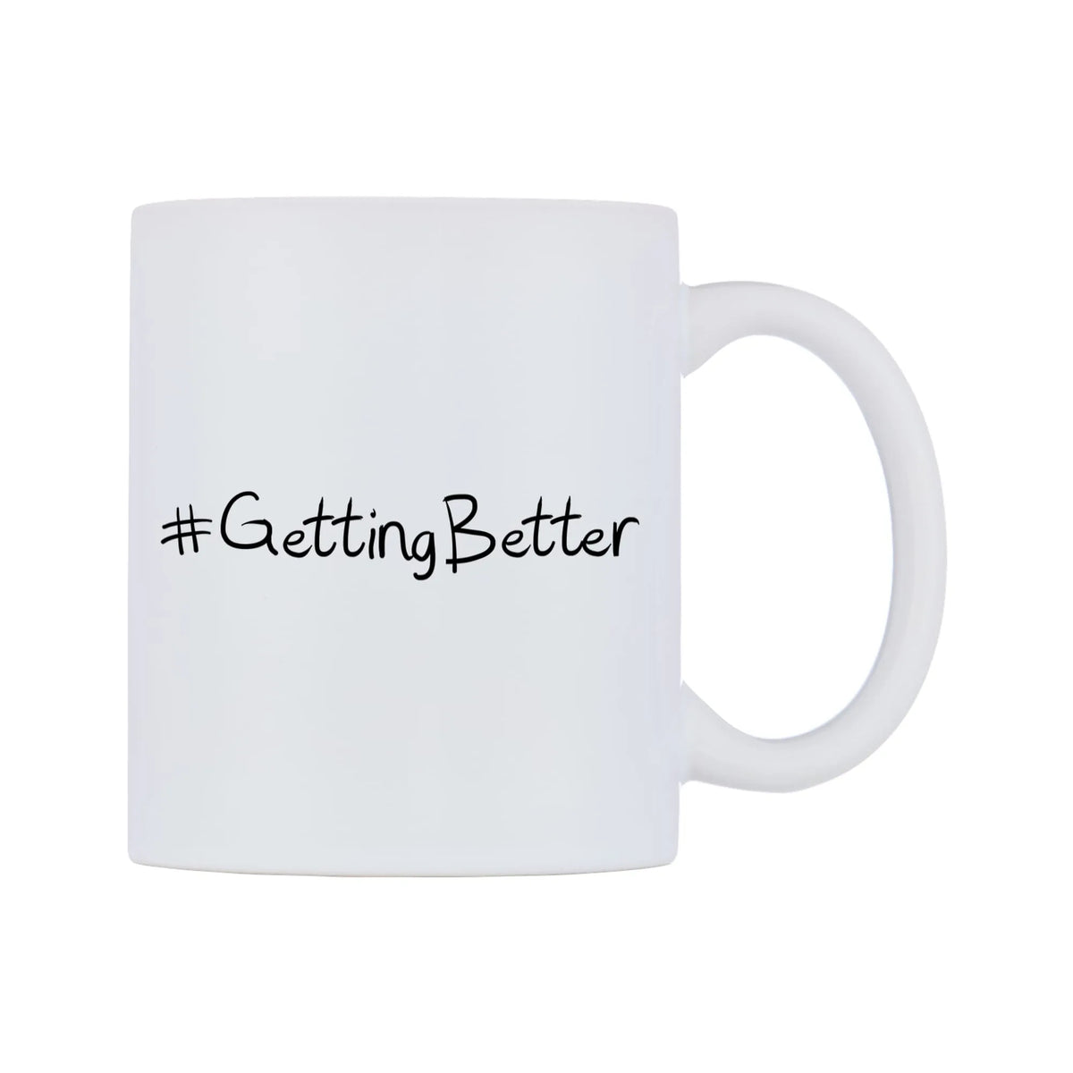 GettingBetter Mug — mug, left side, on a white background