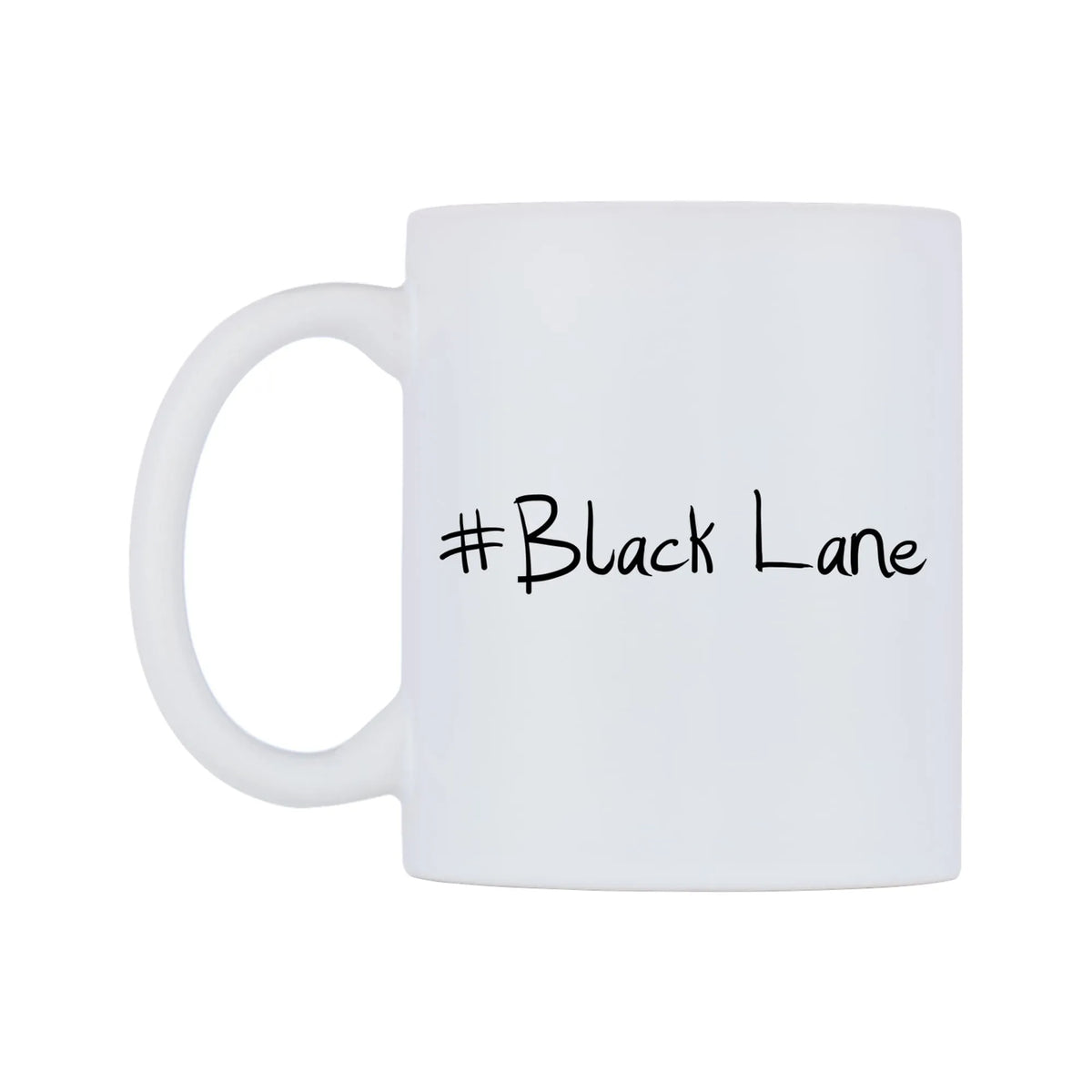 Black Lane Mug — mug, right side, on a white background