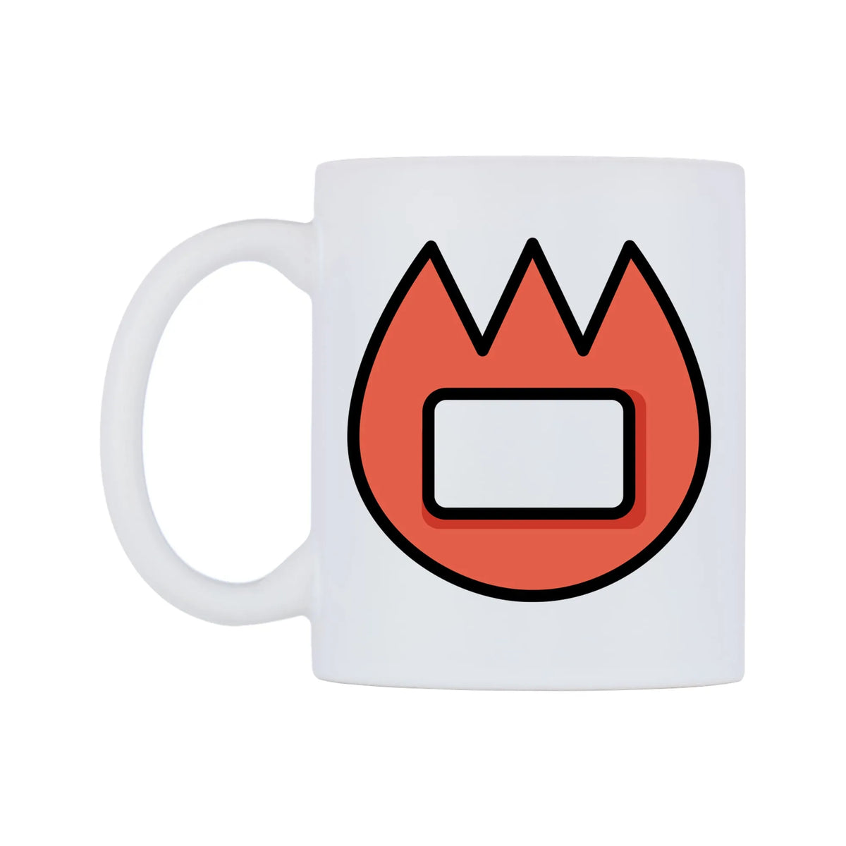 Name Badge Emoji Mug — mug, right side, on a white background