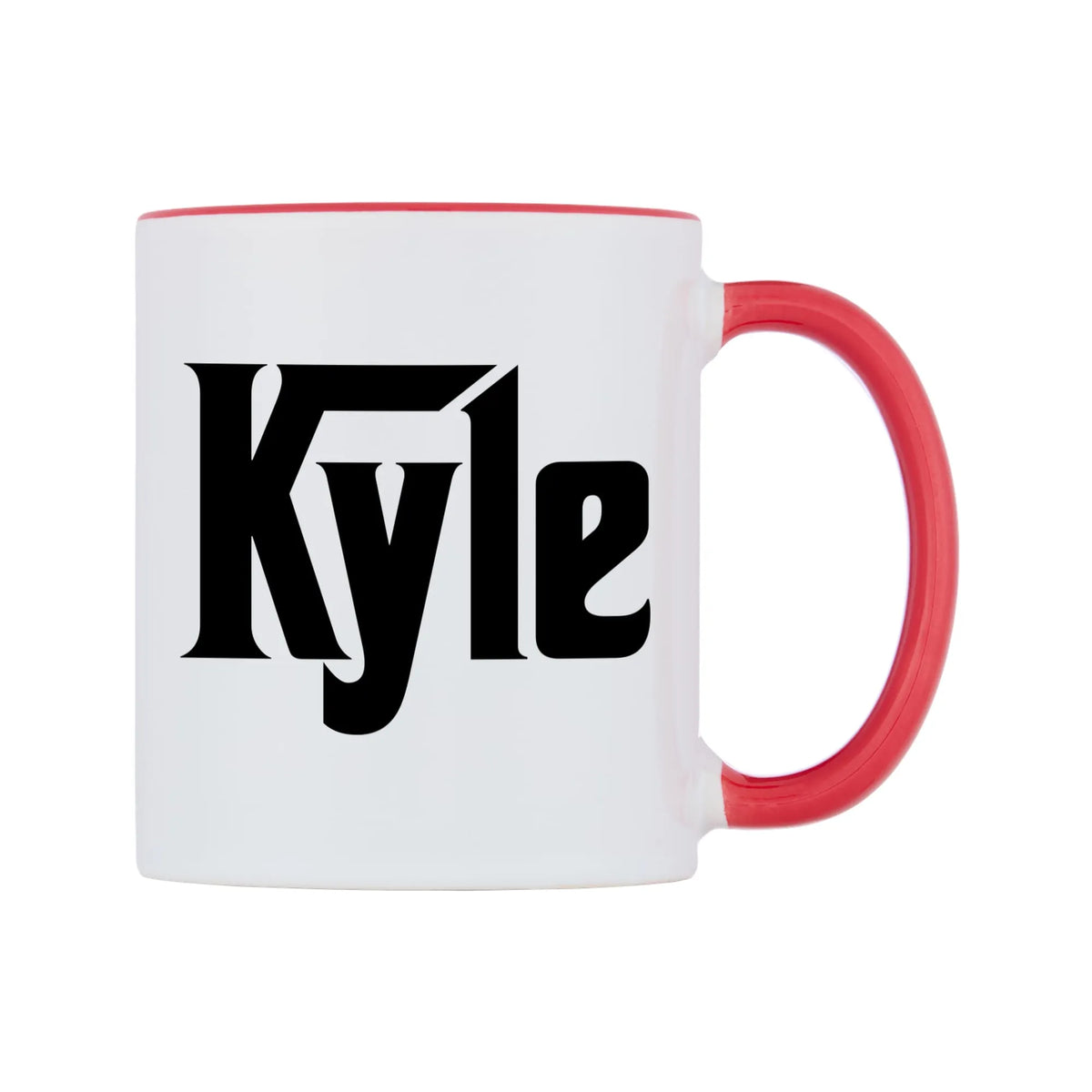 Kyle - Godfather Themed Mug — white 11oz gloss mug with a red inside and handle, left side, on a white background