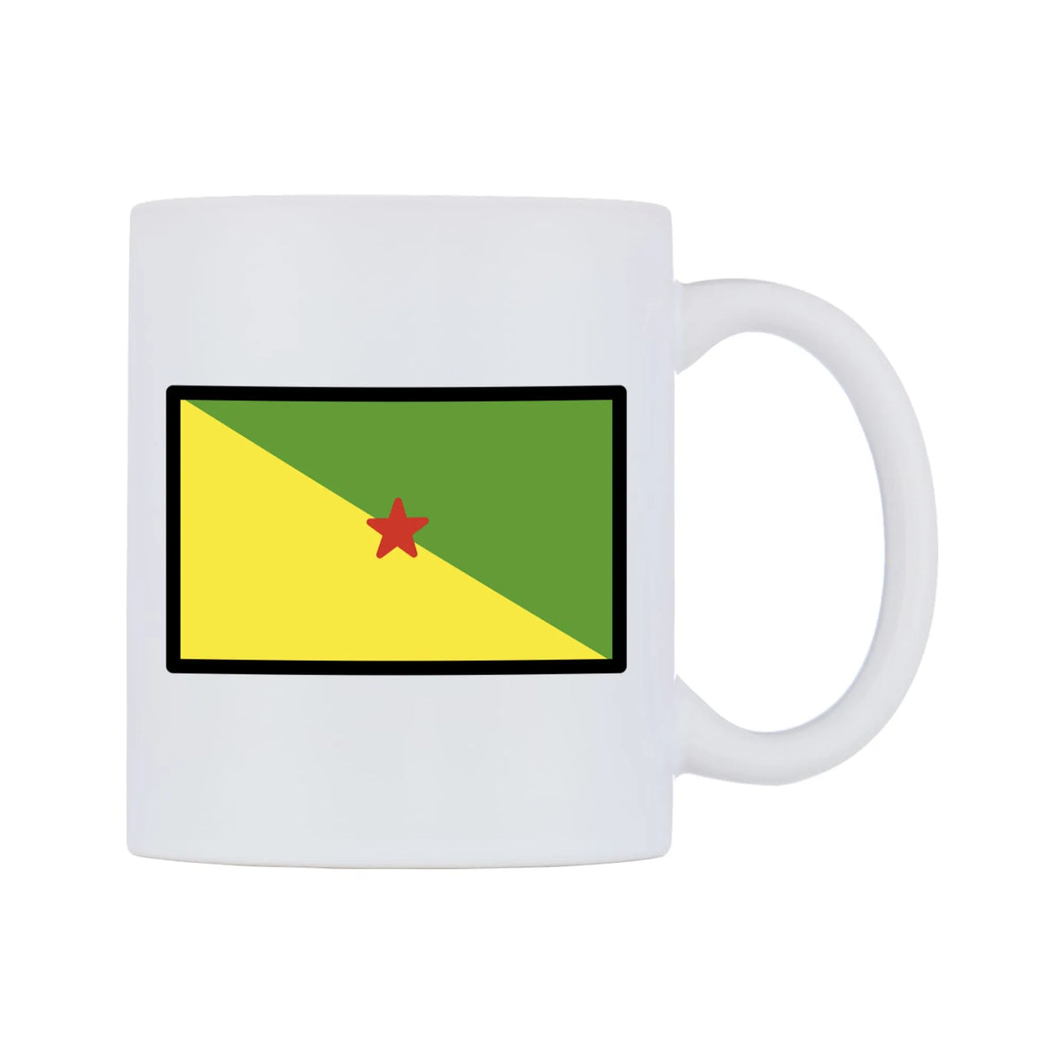 French Guiana Flag Emoji Mug — mug, left side, on a white background