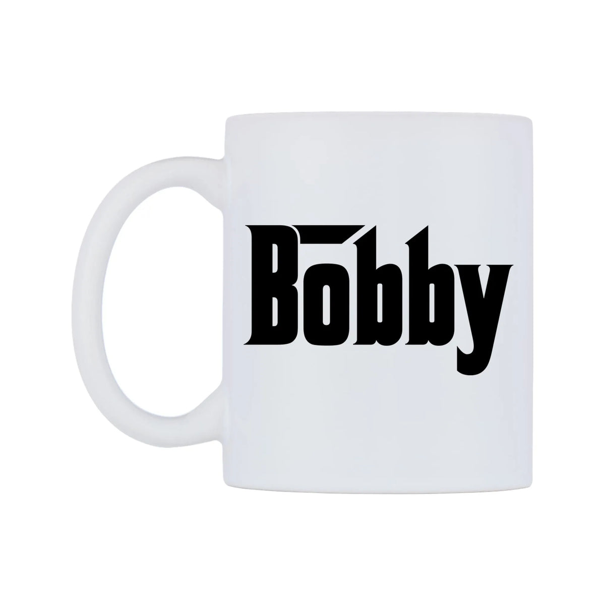 Bobby - Godfather Themed Mug — white 11oz gloss mug, right side, on a white background