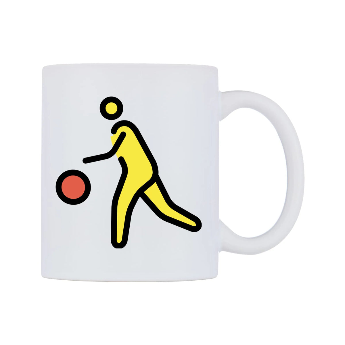 Person Bouncing Ball Emoji Mug — mug, left side, on a white background