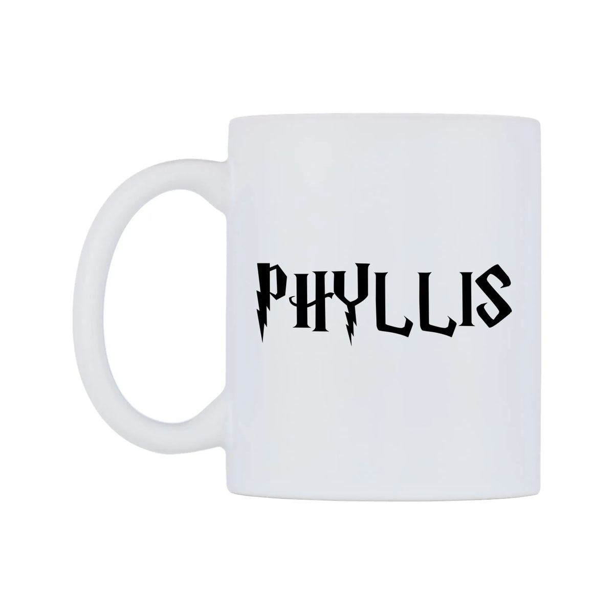 Phyllis - Wizard Themed Mug — white 11oz gloss mug, right side, on a white background
