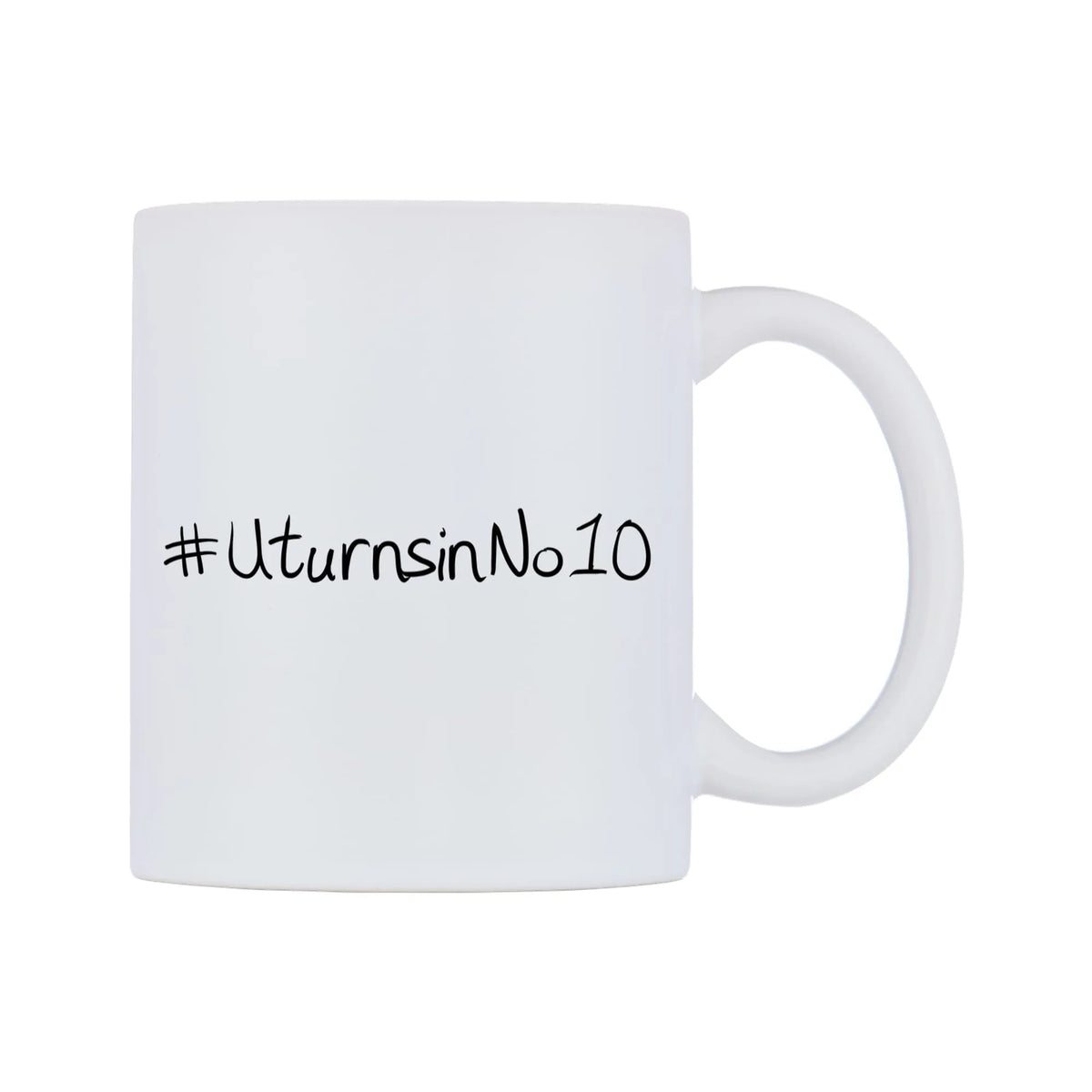 UturnsinNo10 Mug — mug, left side, on a white background