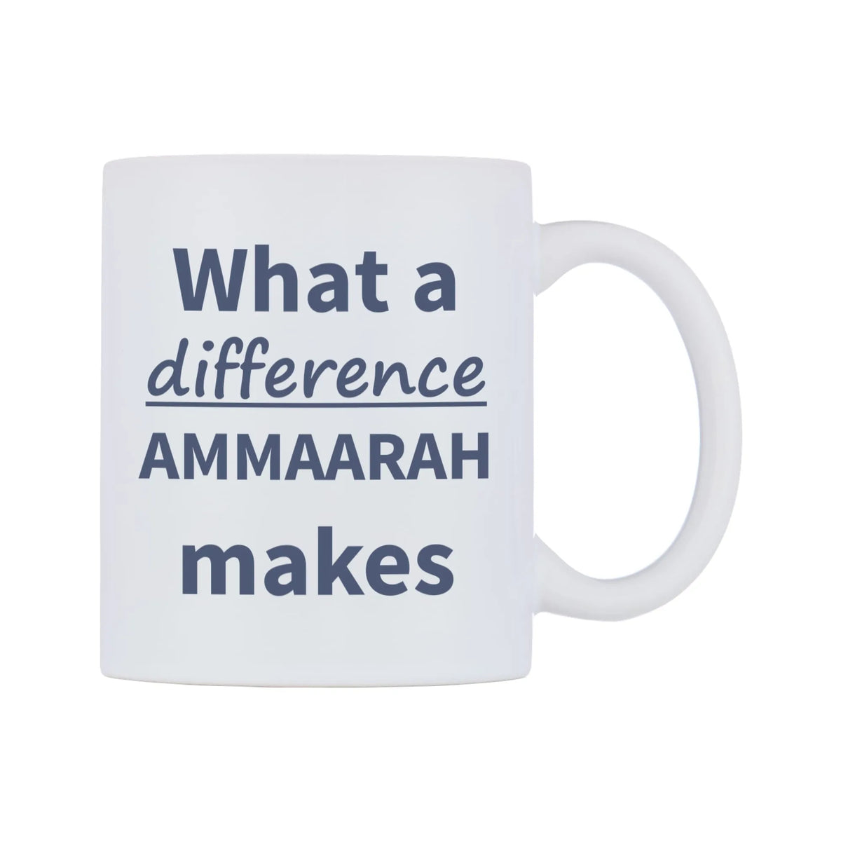 What a difference AMMAARAH makes Mug — mug, left side, on a white background