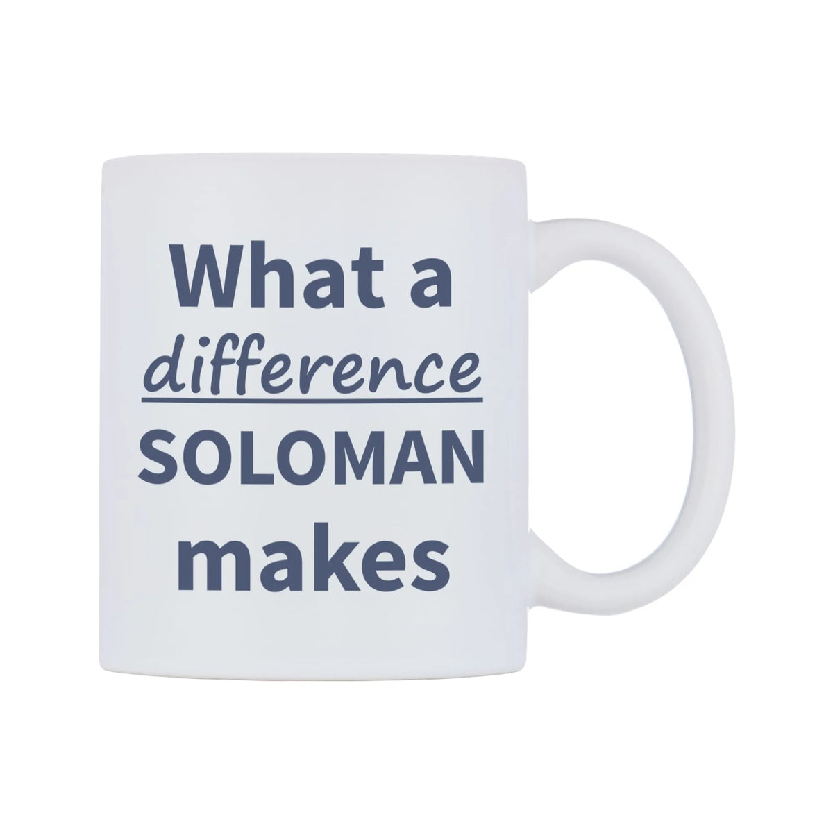 What a difference SOLOMAN makes Mug — mug, left side, on a white background