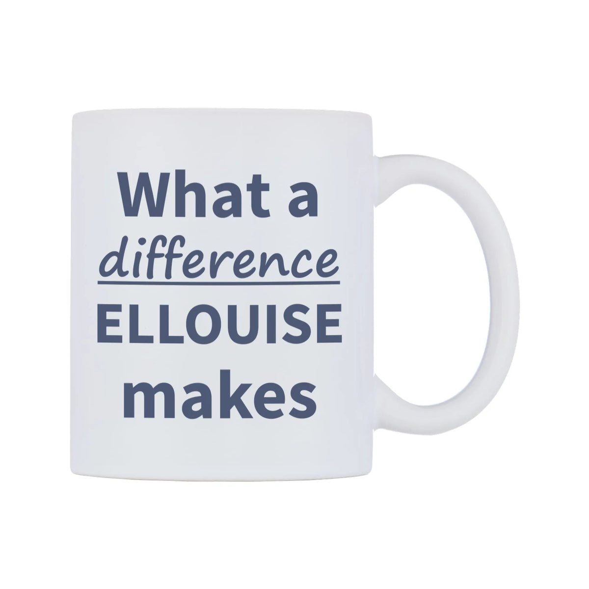 What a difference ELLOUISE makes Mug — mug, left side, on a white background