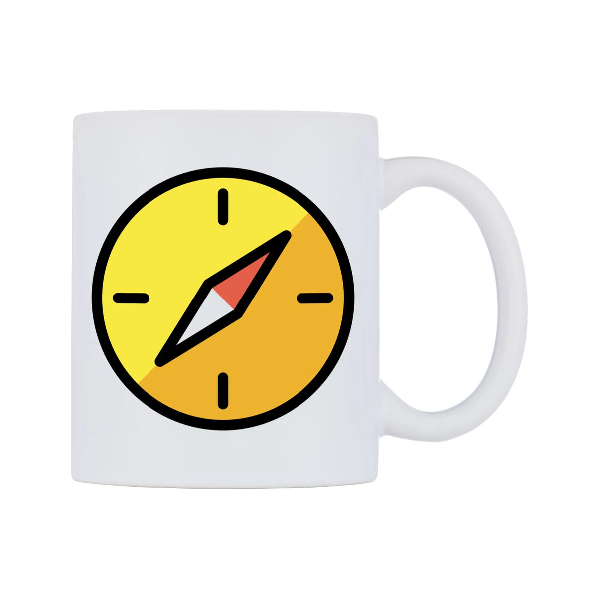 Compass Emoji Mug — mug, left side, on a white background